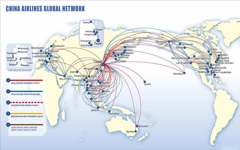 Mạng lưới bay China Airlines
