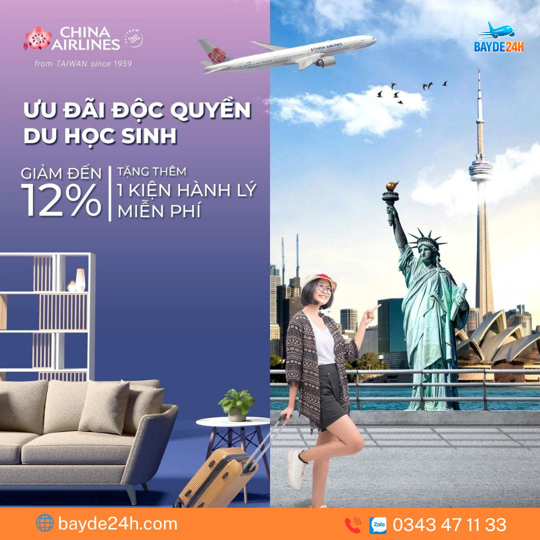 Ưu đãi du học sinh China Airlines