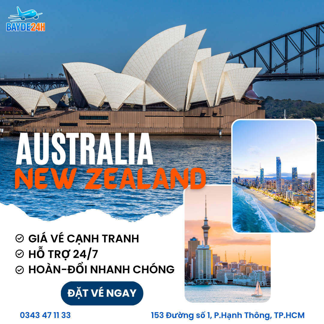 Vé máy bay đi Úc và New Zealand Vé máy bay đi Úc và New Zealand