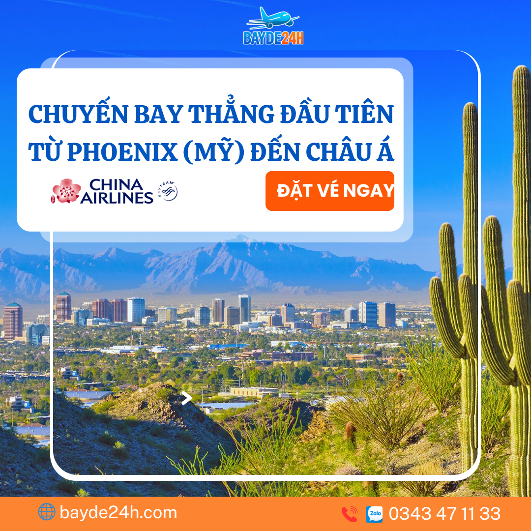 China Airlines mở đường bay Phoenix đến châu Á