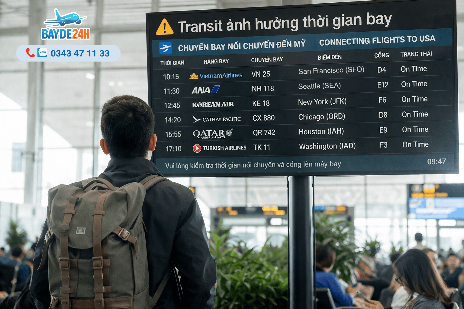 Bay đi Mỹ transit