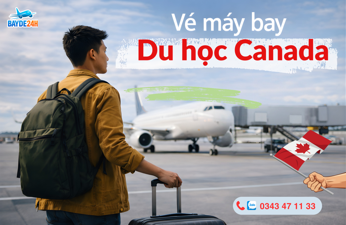 Vé máy bay du học Canada