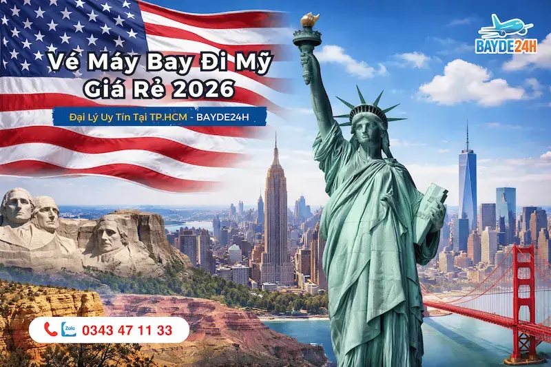 đại lý vé máy bay TP.HCM đi Mỹ