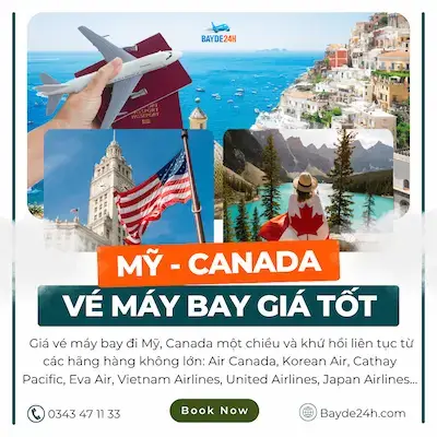 Vé máy bay đi Mỹ và Canada giá rẻ