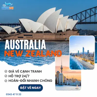 Vé máy bay đi Úc và New Zealand